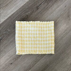 Hollister Gingham Yellow White Smocked Tube Top Size XS